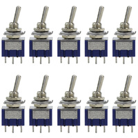 Eve Model SW02 10pcs Miniature Toggle Switch ON-OFF-ON DPDT