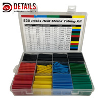 Hobby Details Coloured Heat Shrink Tube Assorted Sizing 530pce