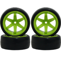 Hobby Details Rubber Wheel Set (4) Green