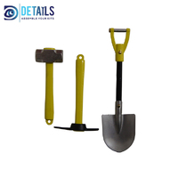 Hobby Details SM01006 Scale Hammer Pickaxe And Shovel Set Metal