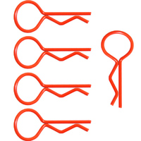 HobbyWorks Body Pins Fluro Red (lg)  (5)