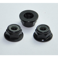 HobbyWorks Lock Nuts 4mm Flanged Black(4)