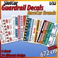 MHS Model Guardrail Decals Car Brands  ( Clean)  1/32