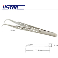 Ustar Tweezers Anti Magnetic / Static Angled 123mm
