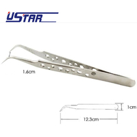 Ustar 90210E Tweezers Anti Magnetic / Static Angled 123mm